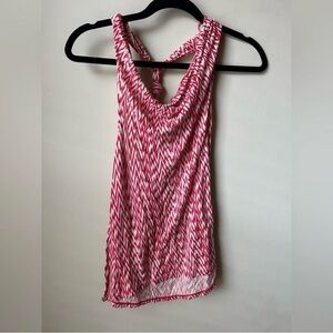 Express Women’s Halter chevron tank with a cowl neck and knotted racerback Sz Sm